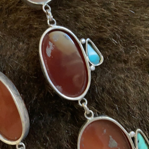 Vintage Carnelian turquoise necklace - Picture 5 of 6